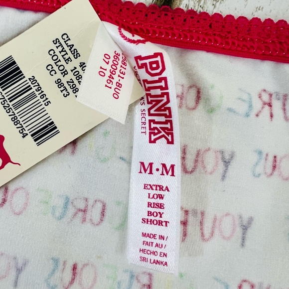 VS PINK Extra Low Rise Boyshort Medium Vintage Retro Style - Picture 6 of 7